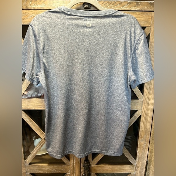 B149. Layer8 Performance Qwick Dry blue/grey athletic tee Medium - Picture 2 of 3